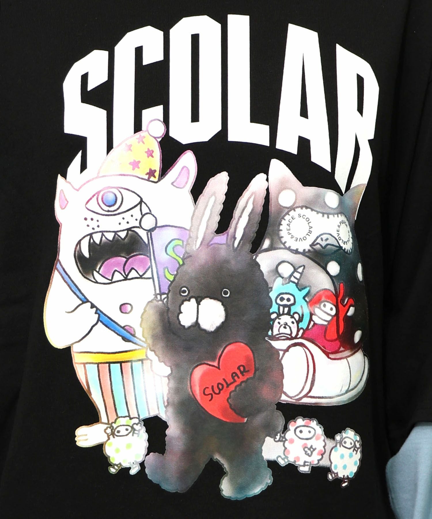 153623：スカラーキャラクターズ柄 レイヤード風ロンTの通販-ScoLar