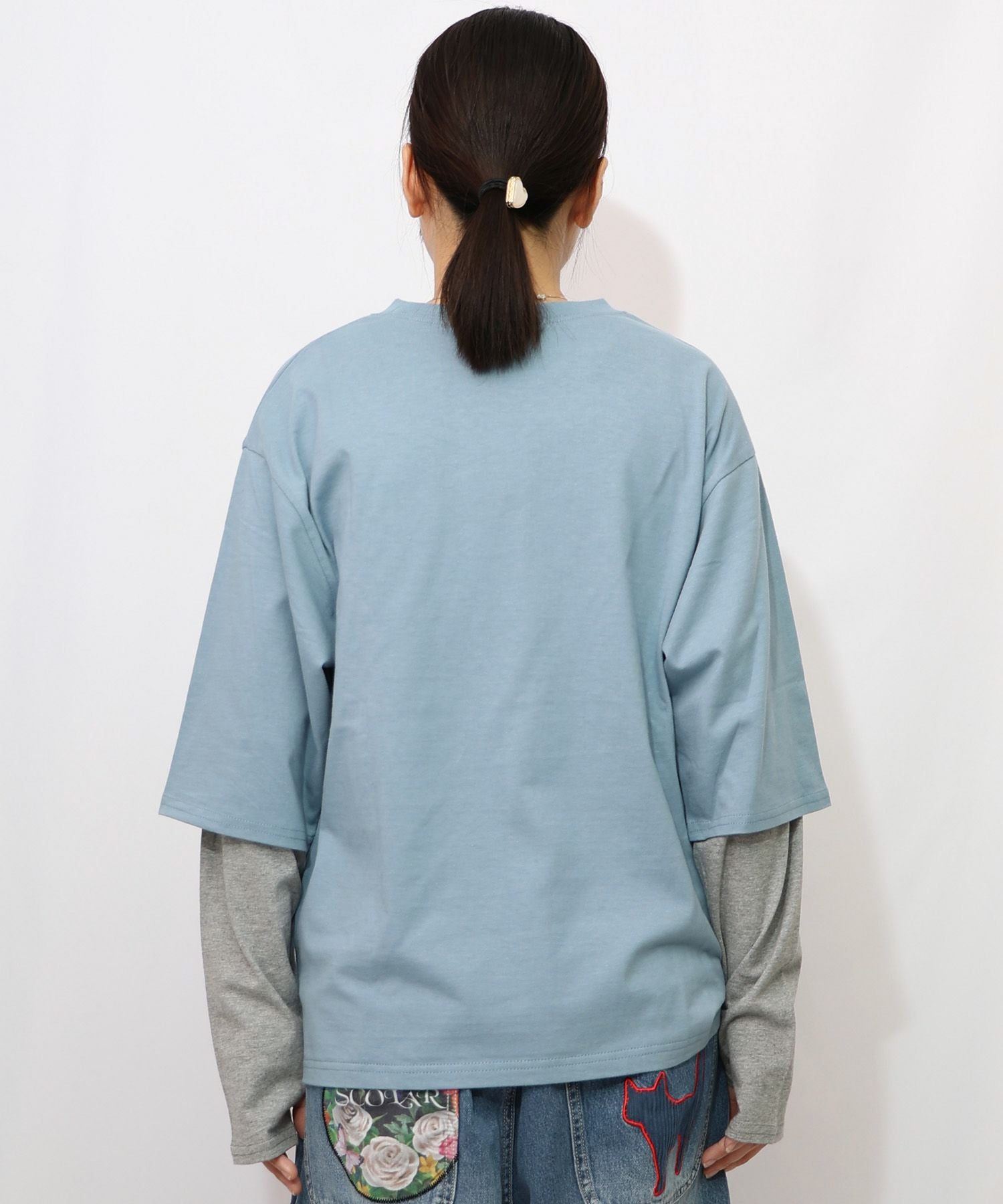 153623：スカラーキャラクターズ柄 レイヤード風ロンTの通販-ScoLar