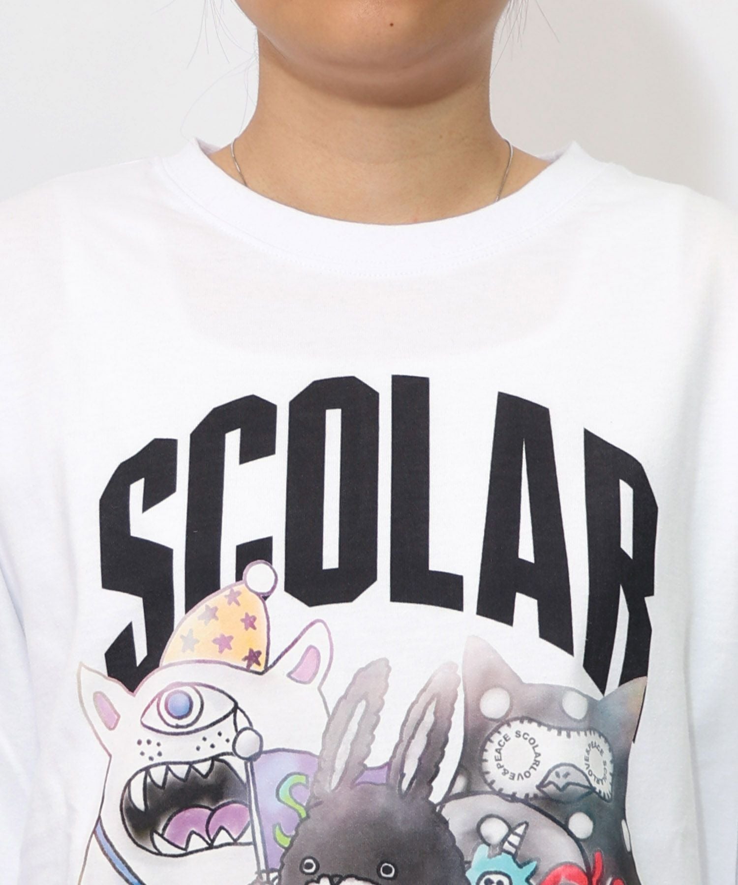 153623：スカラーキャラクターズ柄 レイヤード風ロンTの通販-ScoLar