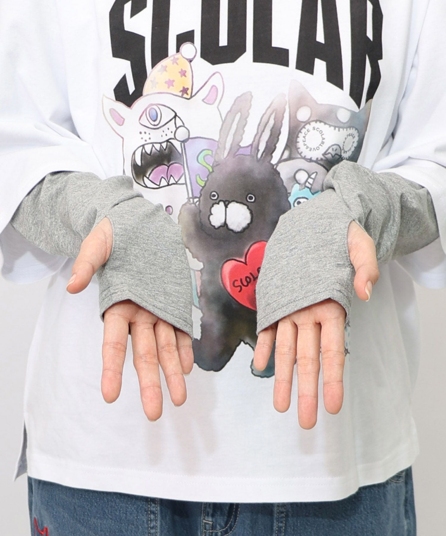 153623：スカラーキャラクターズ柄 レイヤード風ロンTの通販-ScoLar