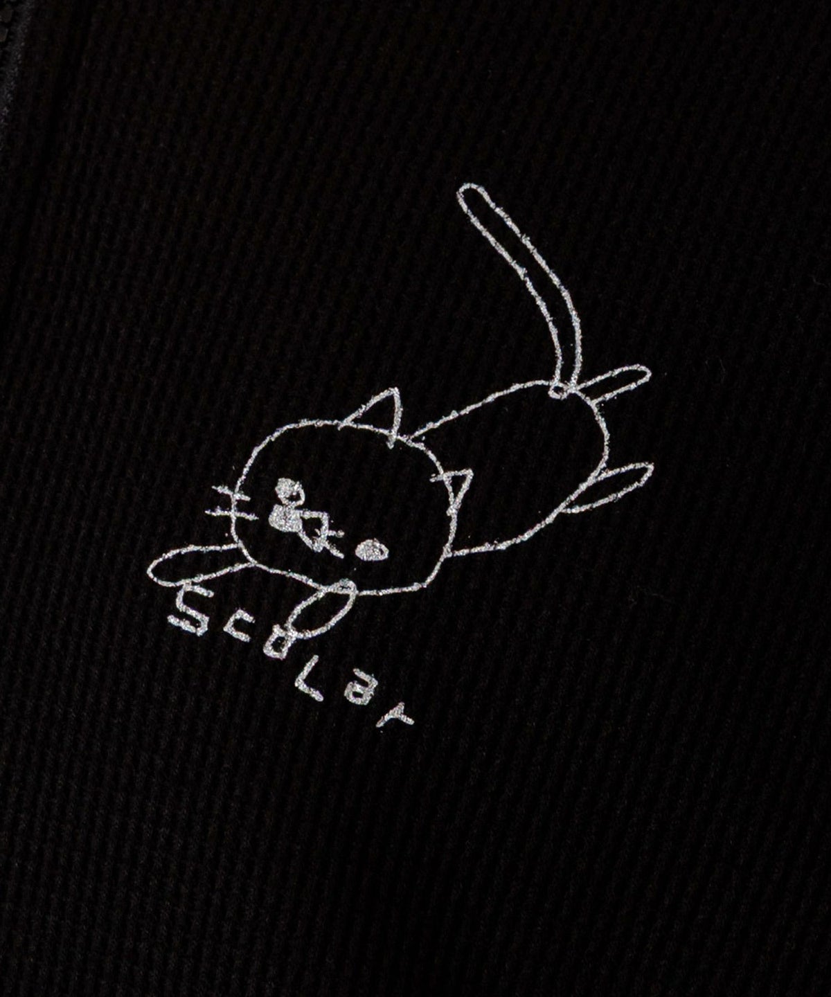 にゃんこスカラー 袖配色パーカー-7