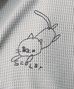 にゃんこスカラー 袖配色パーカー-17