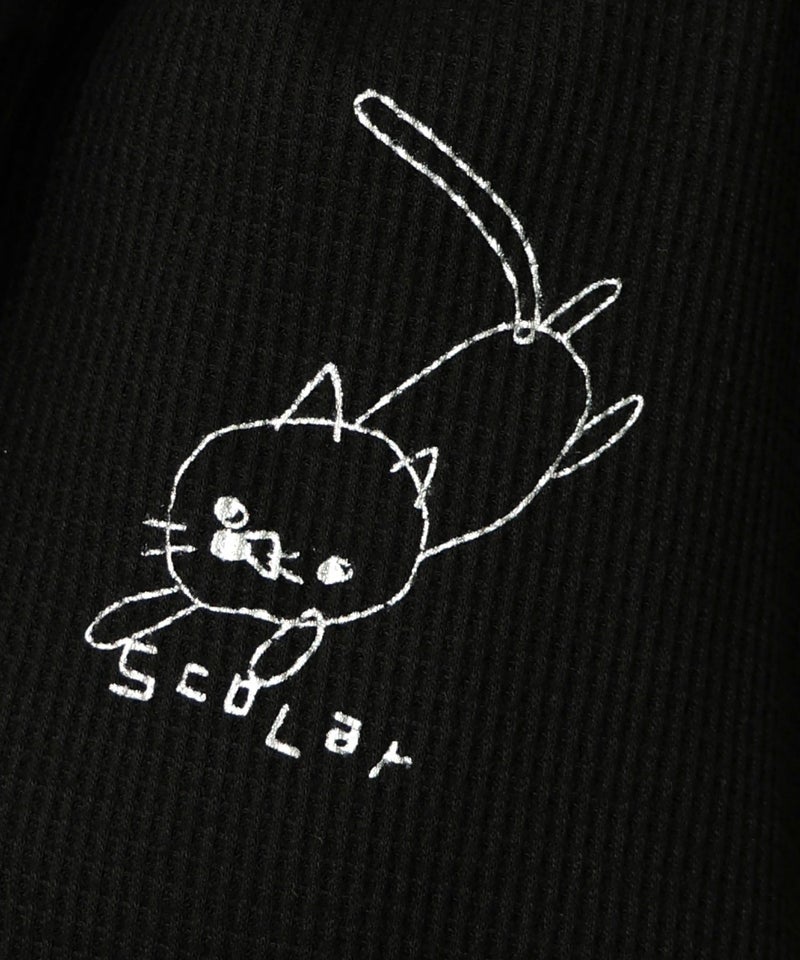 にゃんこスカラー 袖配色パーカー-21