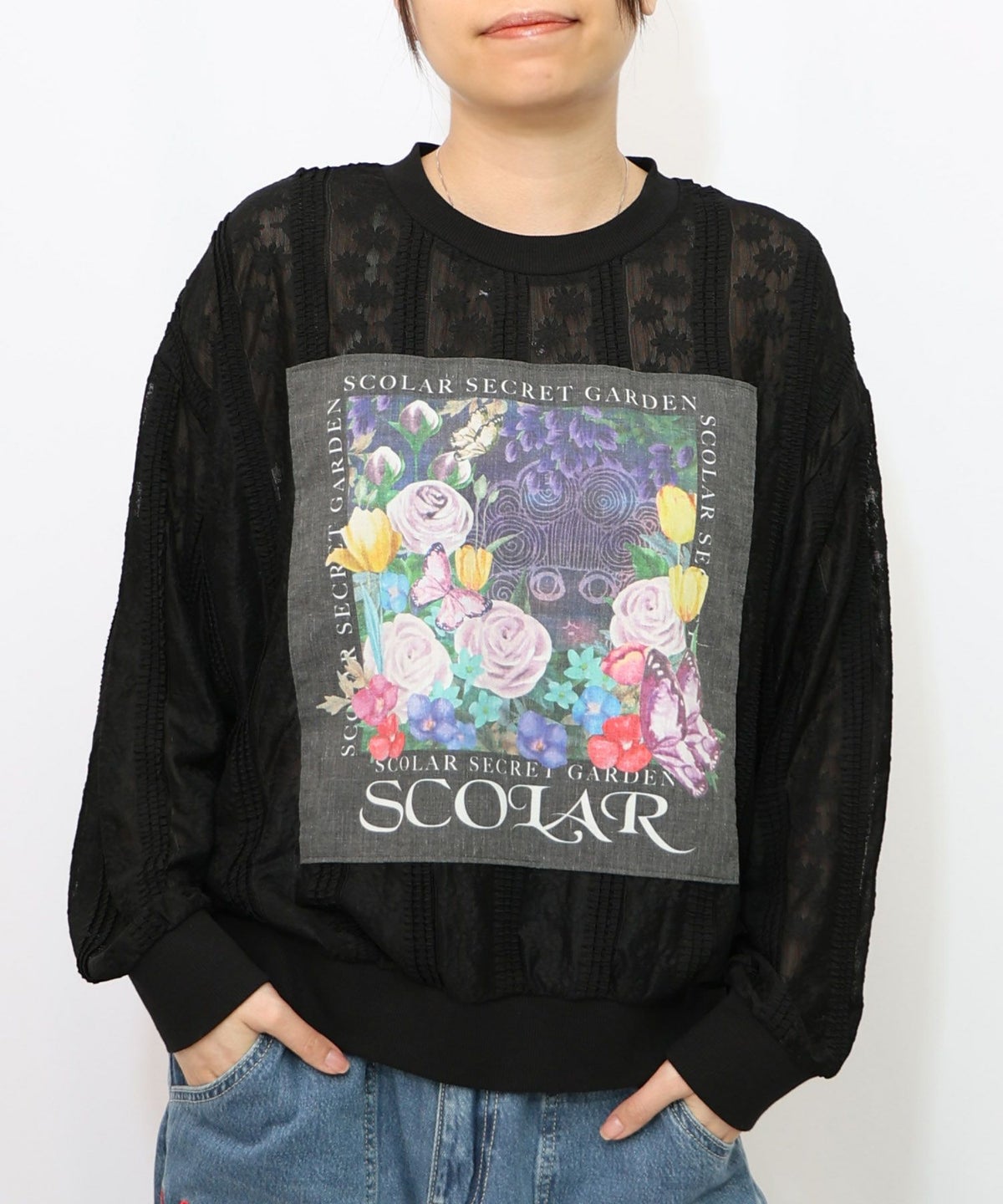 花アップリケレースプルオーバー-10