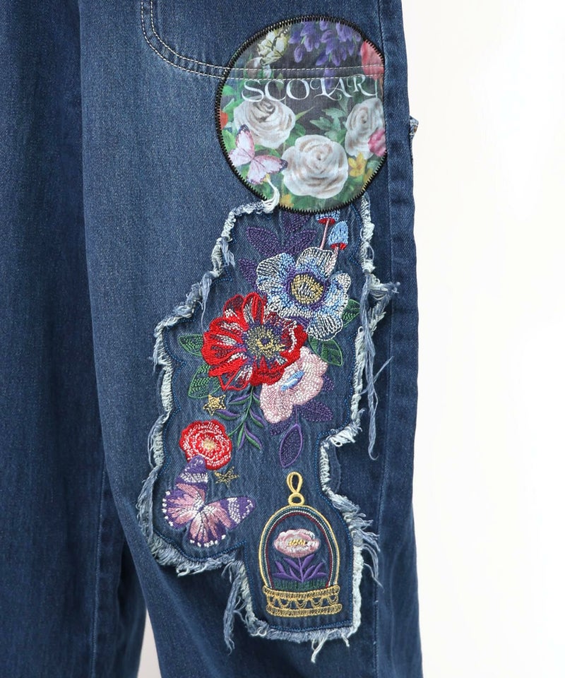 刺繍デニムアップリケ プレミアムパンツ-16