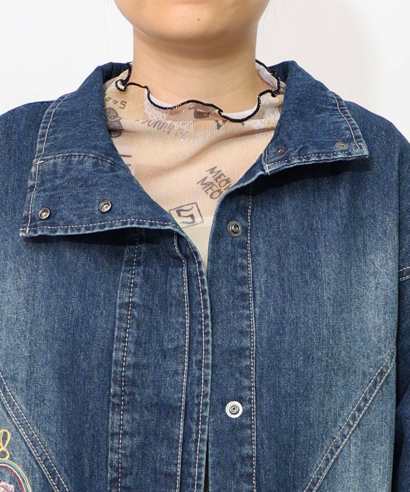 刺繍デニムアップリケ プレミアムブルゾン-17