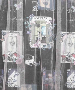 現在と過去イメージプリント チュール重ねワンピース-13