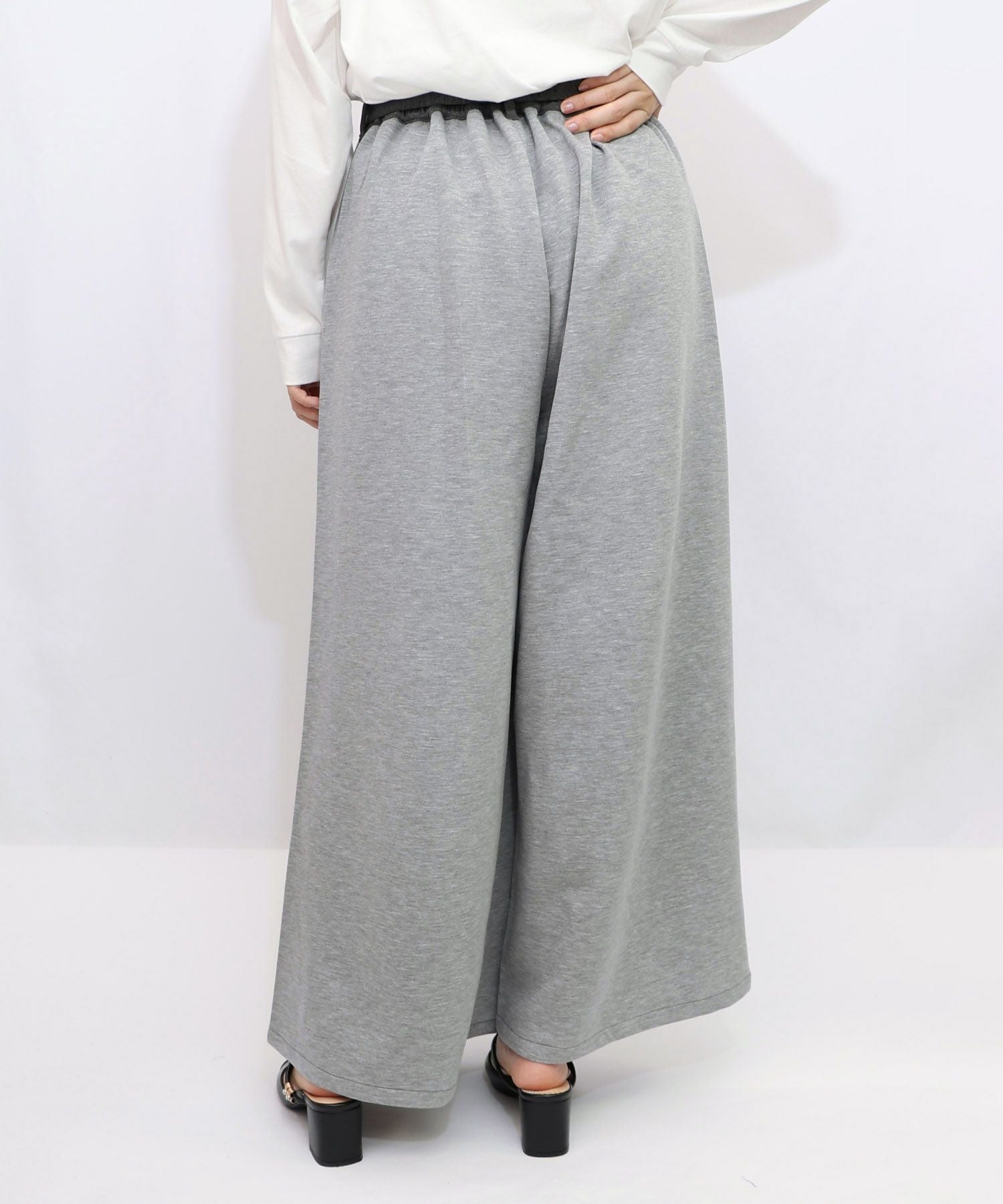 553204：蝶刺繍バイカラー 異素材切替パンツの通販-ScoLar