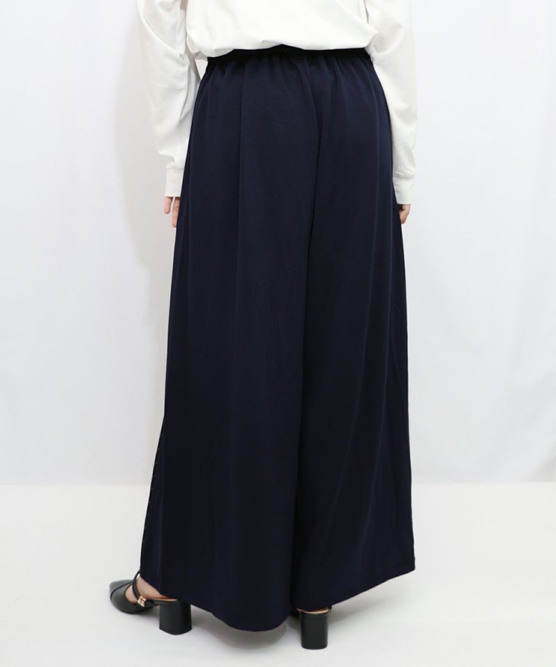 蝶刺繍バイカラー 異素材切替パンツ-14