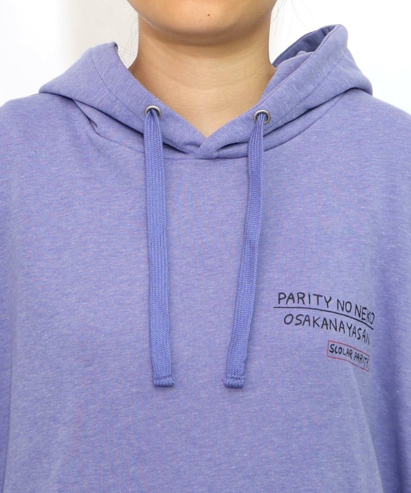 魚屋さんとネコ柄 ケミカル加工ノースリーブパーカー-20