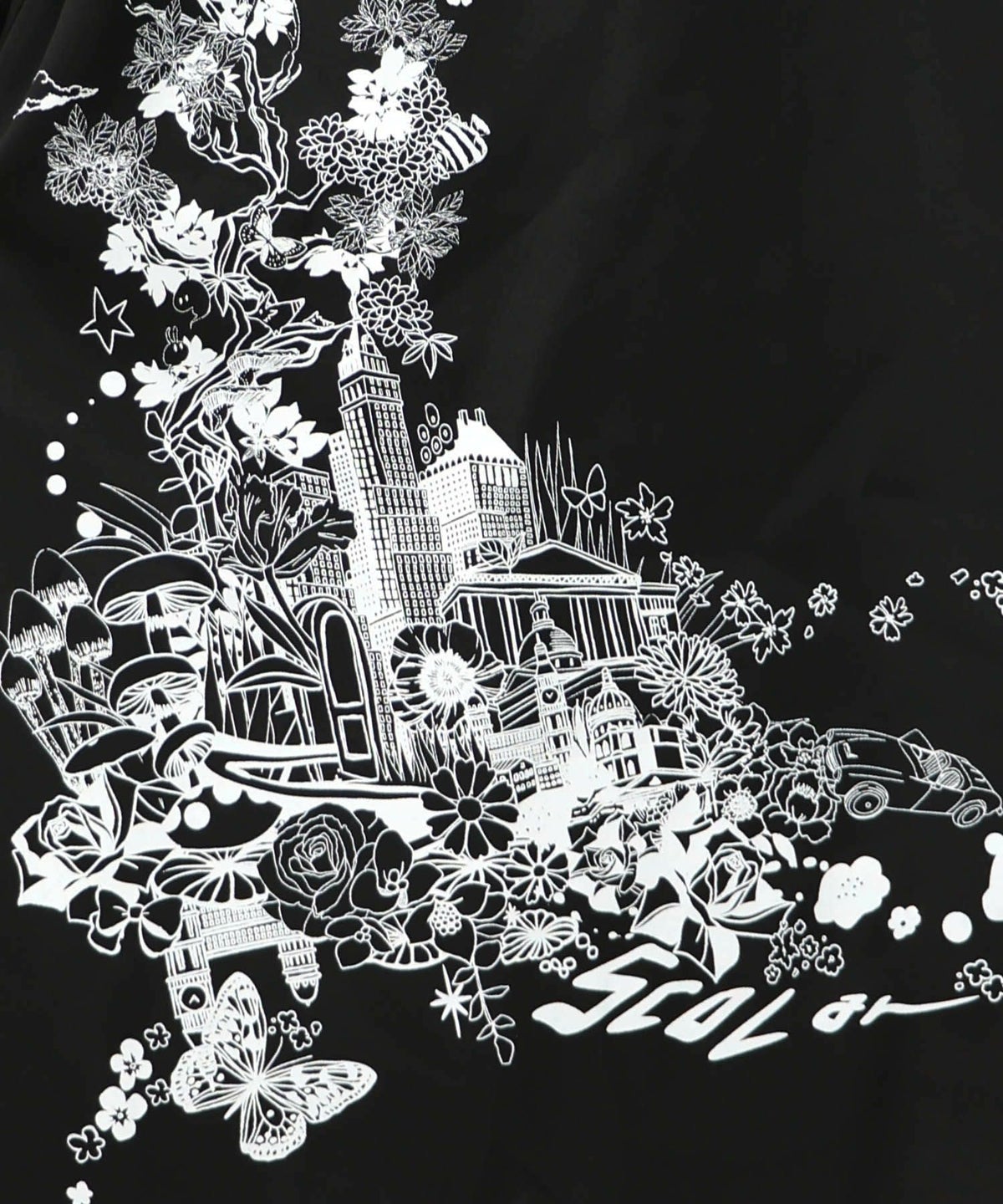 風景柄ハーフジップジャージワンピース-12