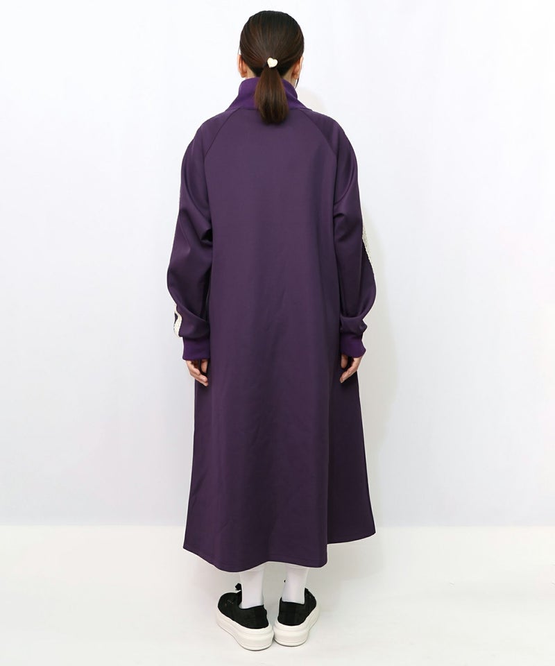 風景柄ハーフジップジャージワンピース-15