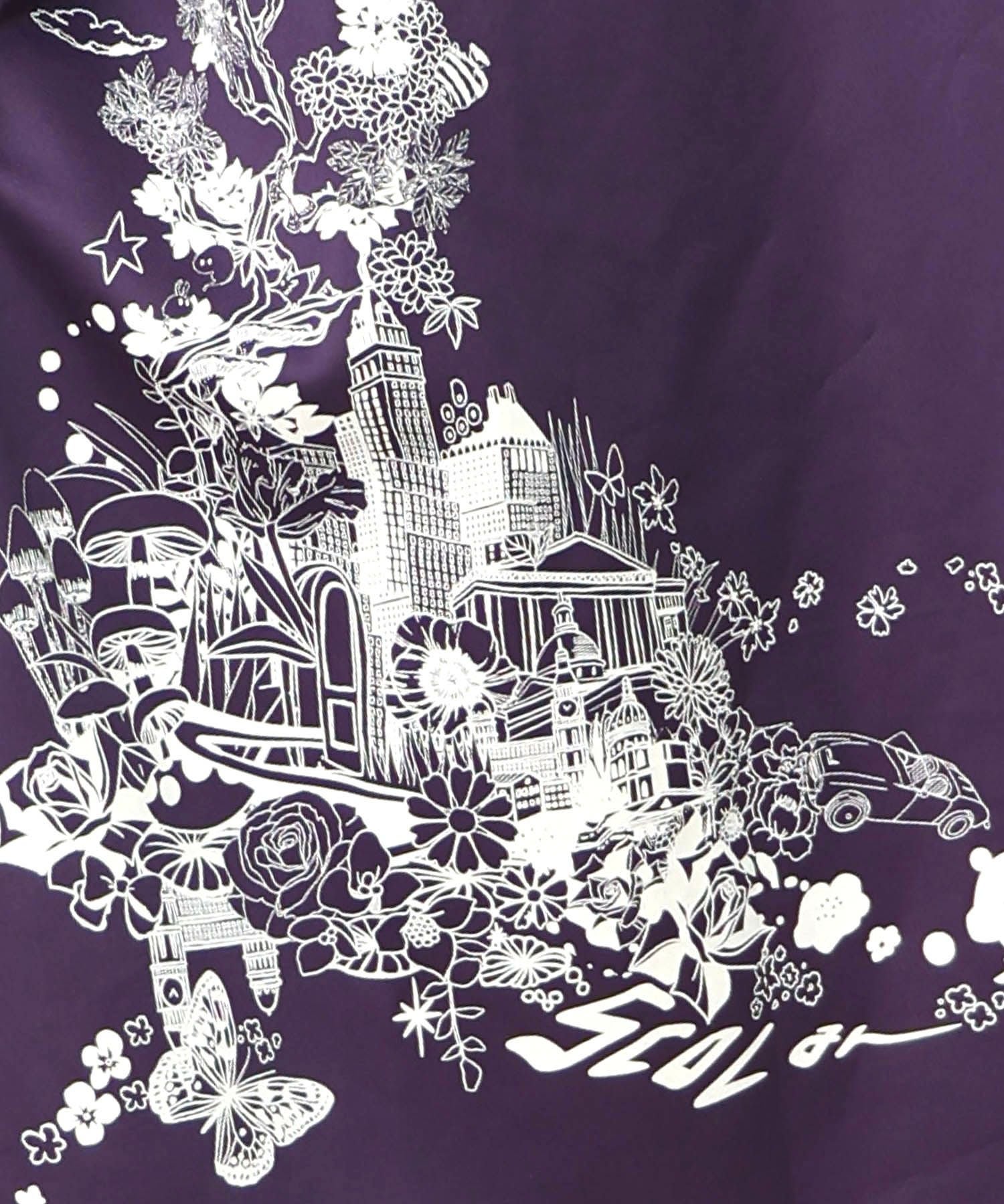 153620：風景柄ハーフジップジャージワンピースの通販-ScoLar