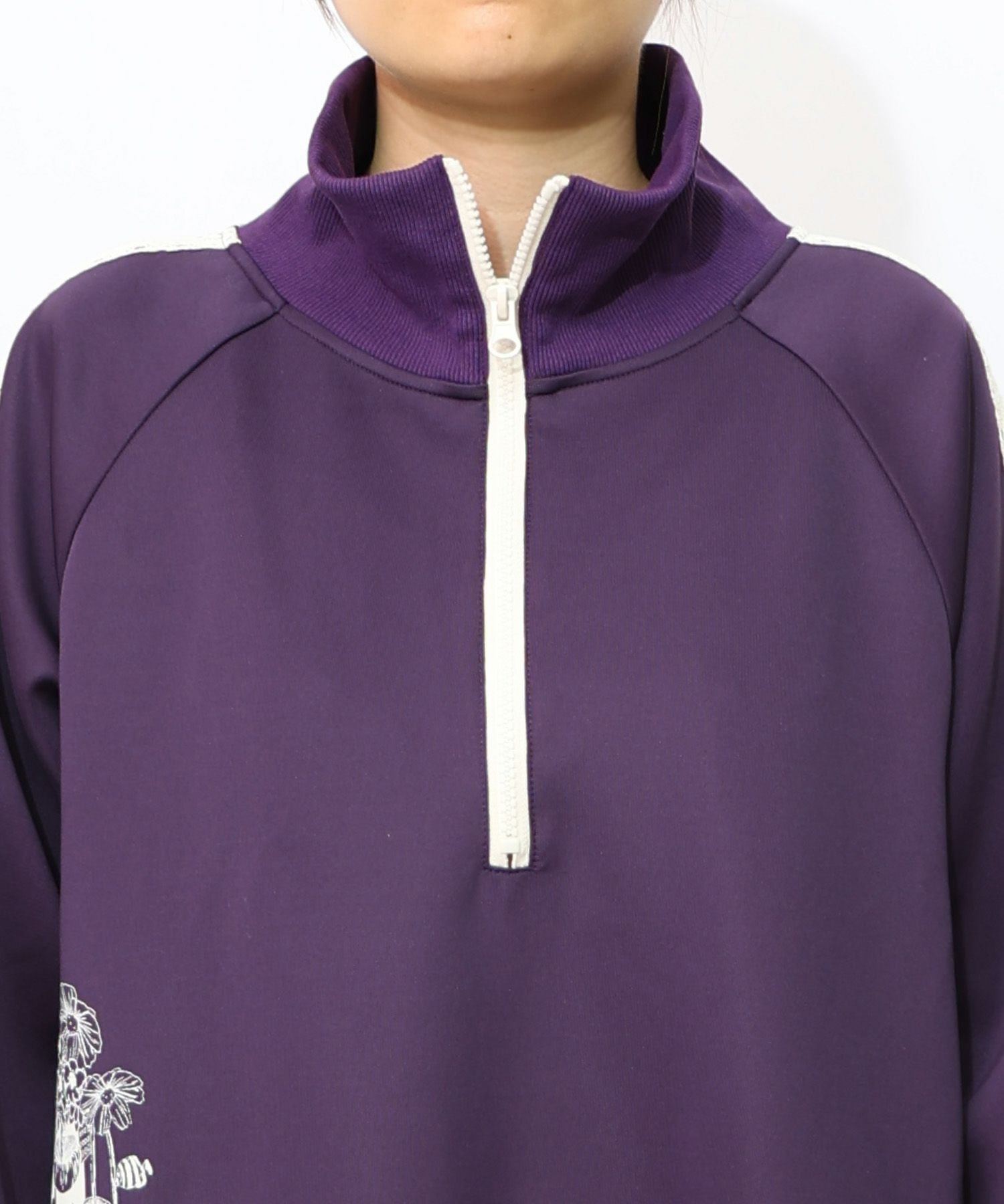 153620：風景柄ハーフジップジャージワンピースの通販-ScoLar