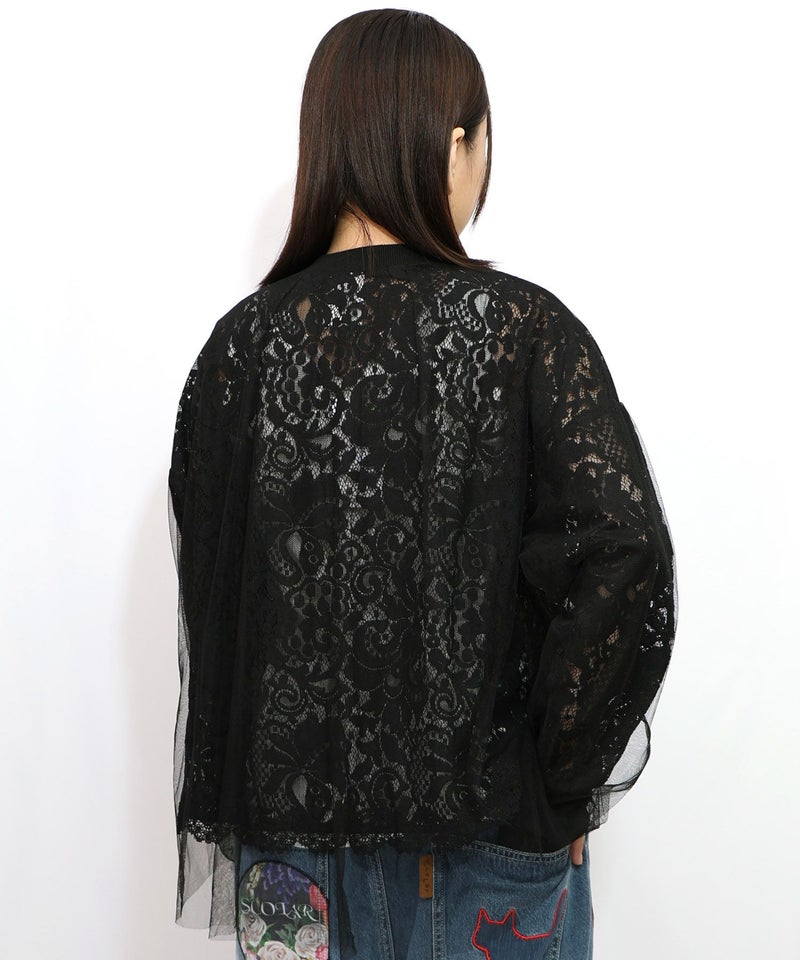 ネコチャームチュール重ねレースブルゾン-10