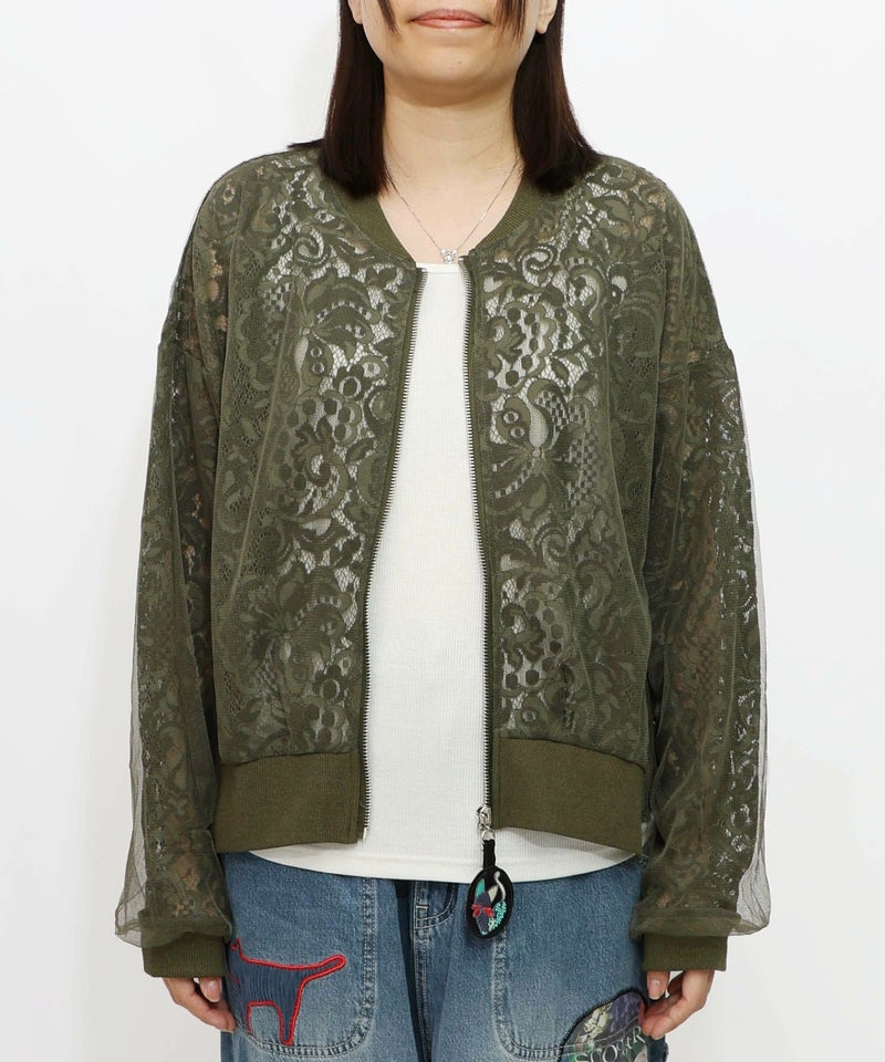 ネコチャームチュール重ねレースブルゾン-12