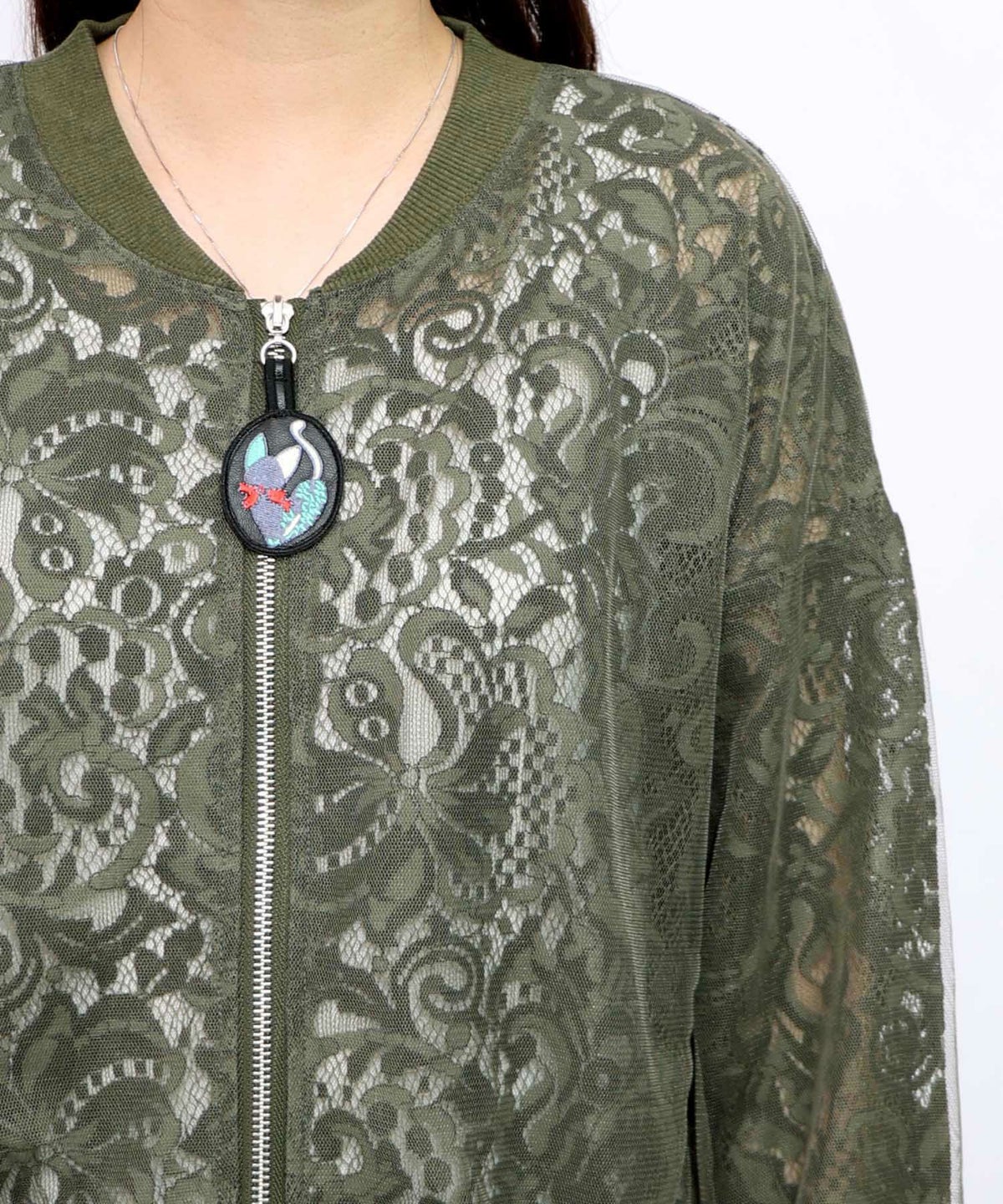 ネコチャームチュール重ねレースブルゾン-17