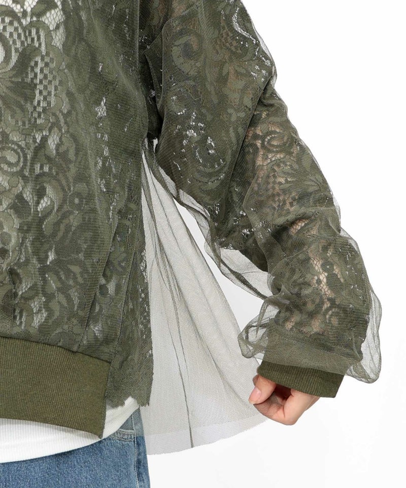 ネコチャームチュール重ねレースブルゾン-19