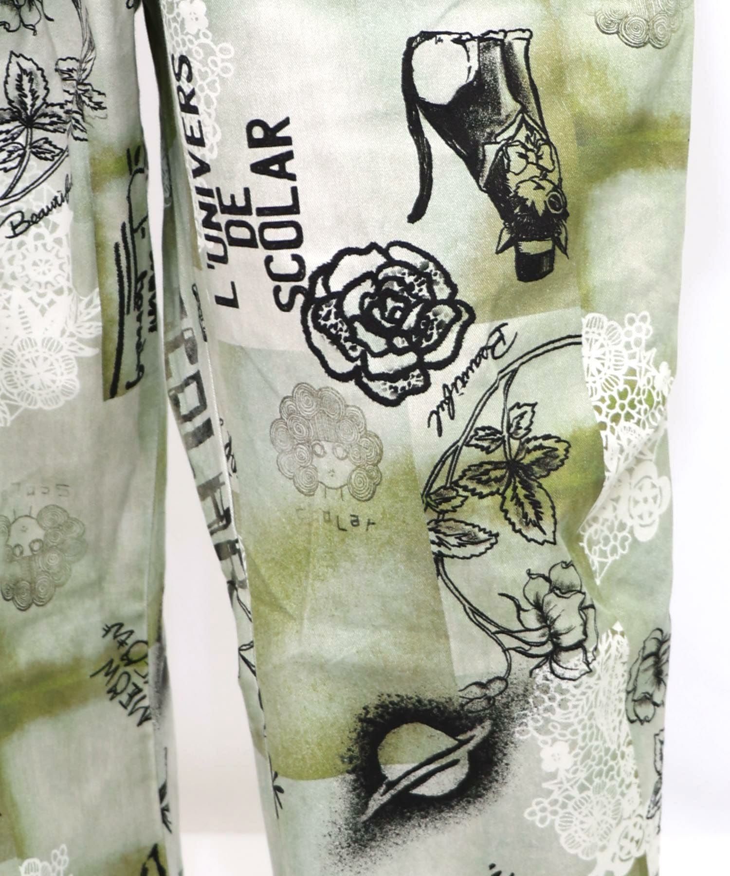 153613：バイオ加工レースプリントパンツの通販-ScoLar