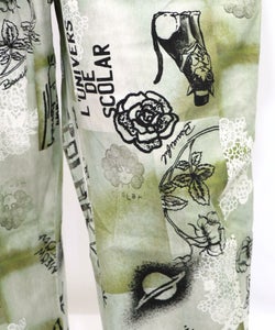 バイオ加工レースプリントパンツ-11