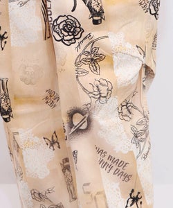 バイオ加工レースプリントパンツ-15