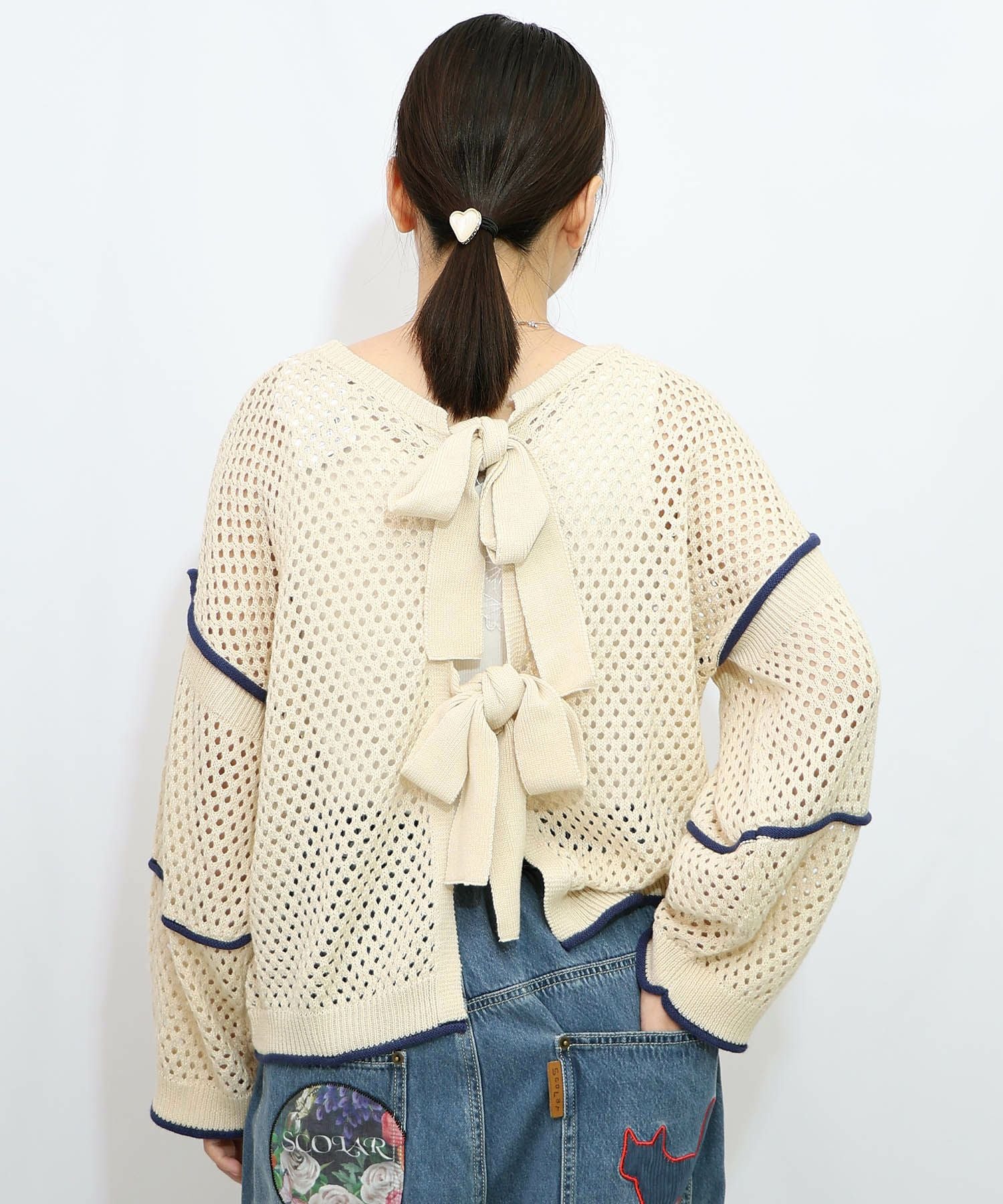 153611：花アップリケ2WAYメッシュプルオーバーの通販-ScoLar