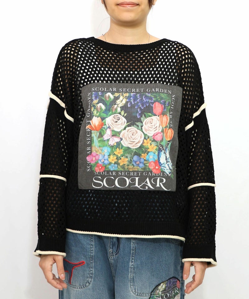 花アップリケ2WAYメッシュプルオーバー-15