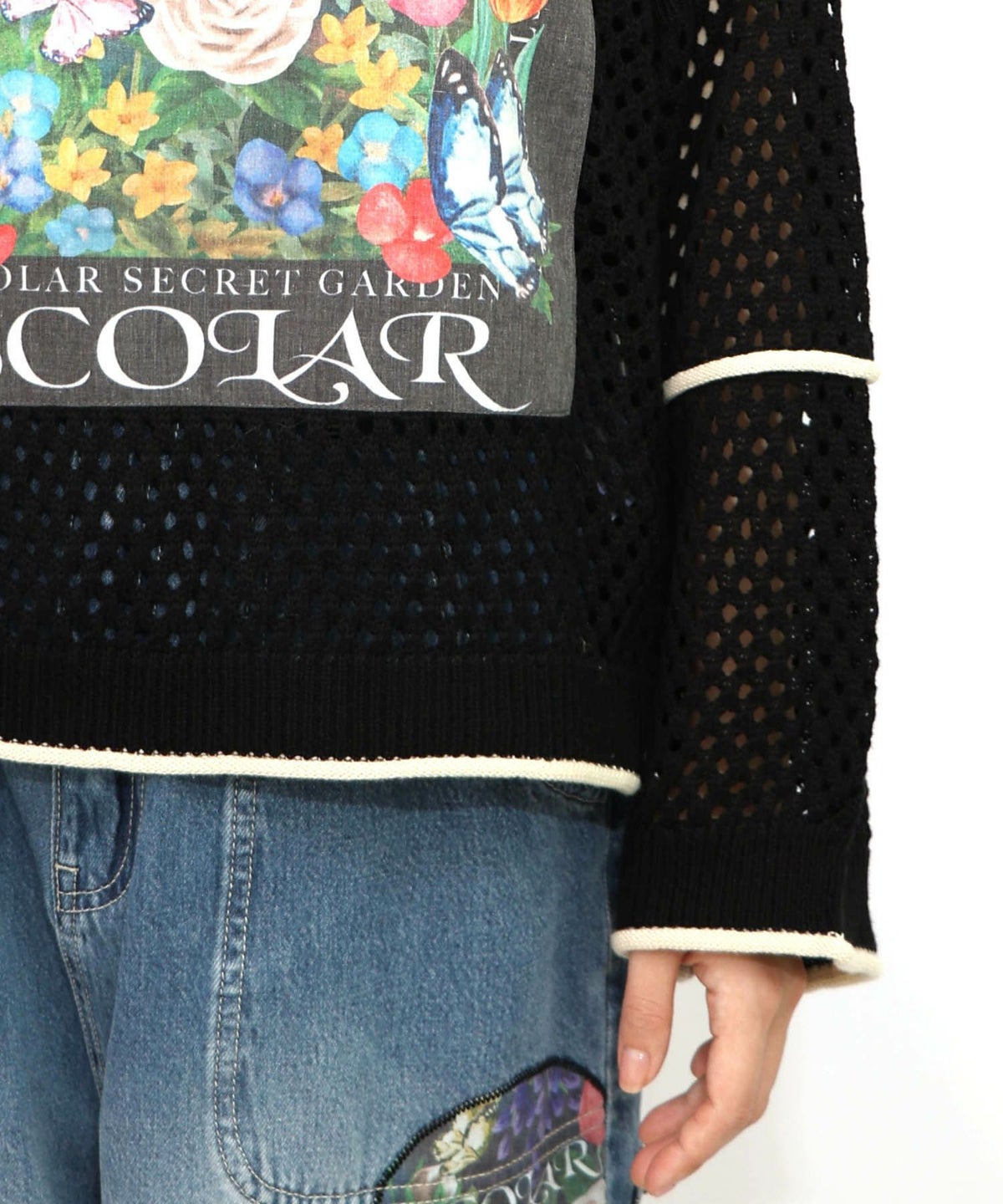 花アップリケ2WAYメッシュプルオーバー-25