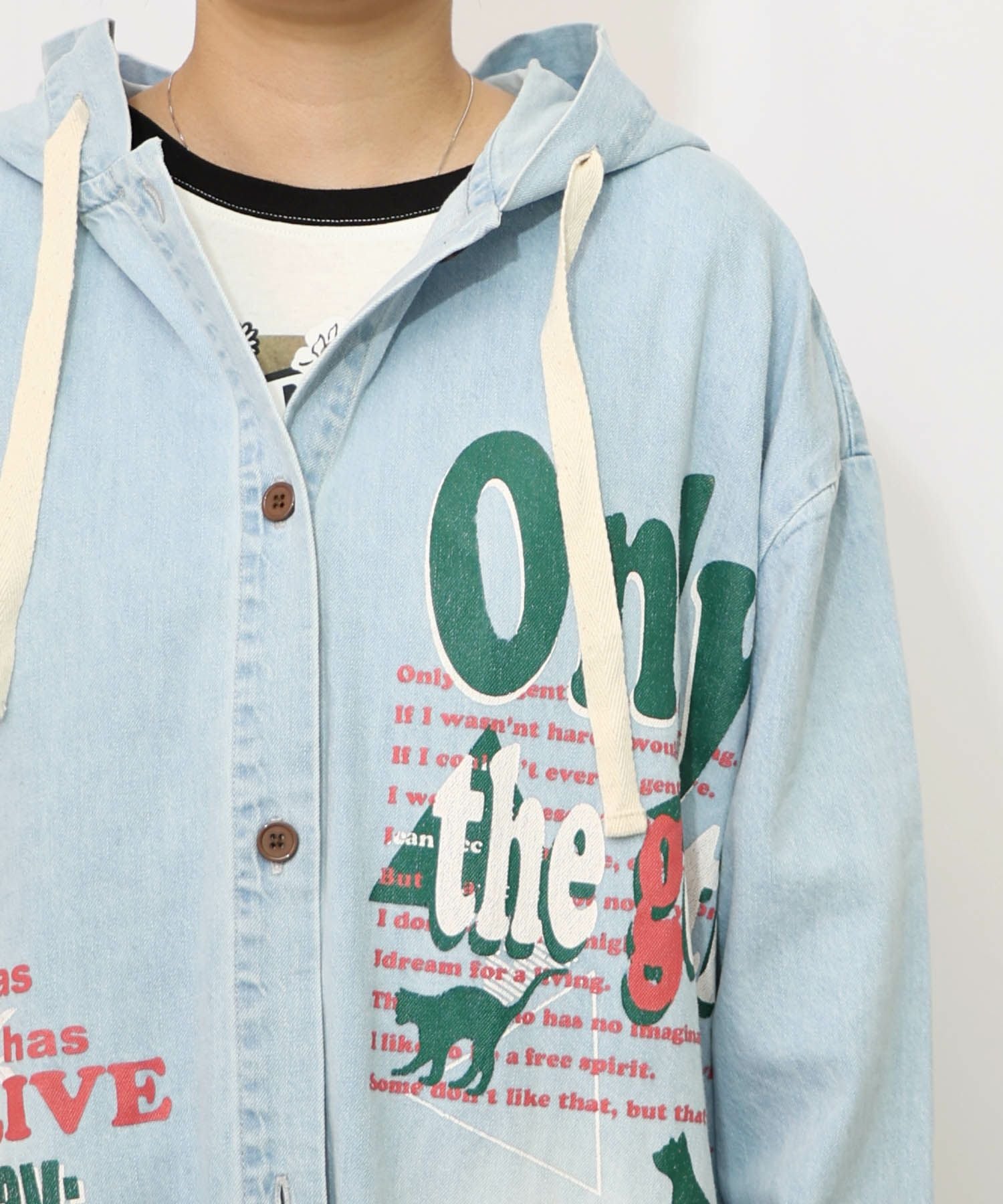 153607：スカラーグラフィック柄デニムコートの通販-ScoLar