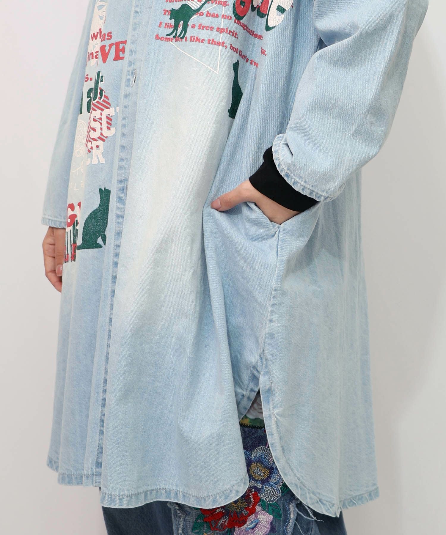 153607：スカラーグラフィック柄デニムコートの通販-ScoLar