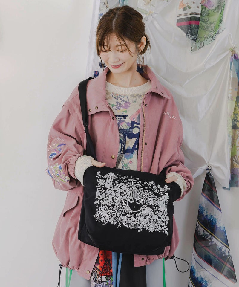 シワ加工スカラーちゃん柄ショルダーバッグ-2