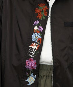 キツネと花刺繍 チュール重ねブルゾン-11