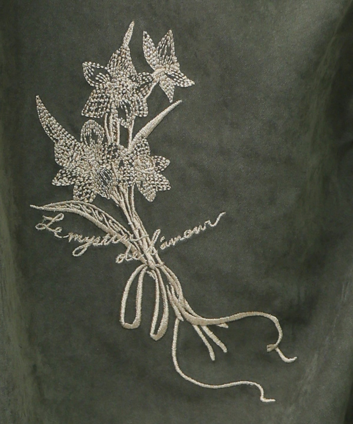 花刺繍バイカラー切替 ドロストスカート-11