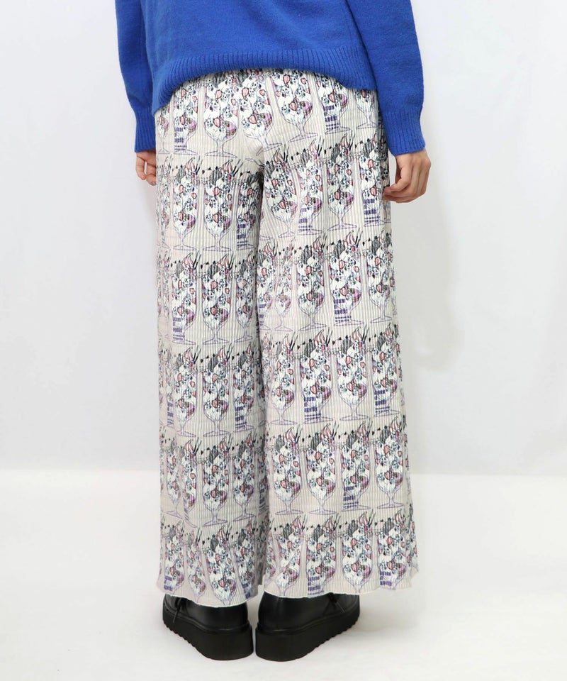 ネコパフェ・蝶柄 ベロアプリーツパンツ-14