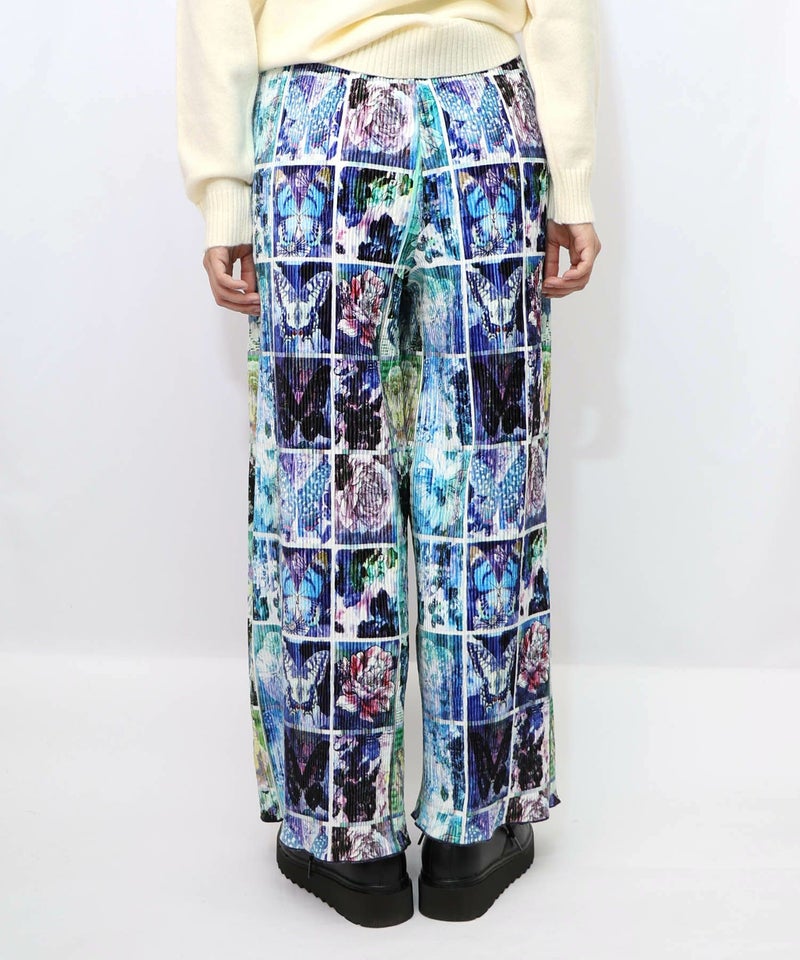 ネコパフェ・蝶柄 ベロアプリーツパンツ-18