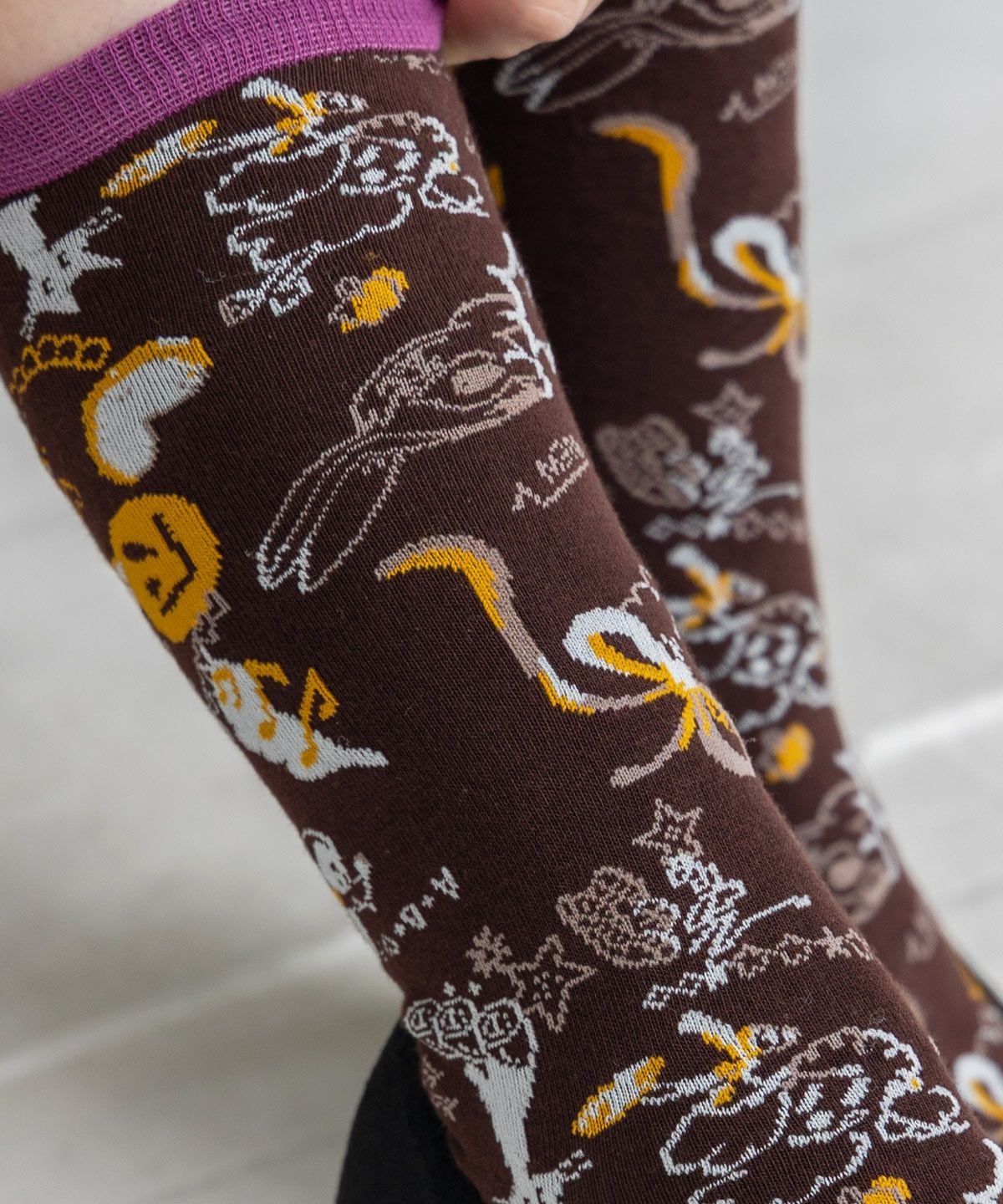 スカラーウサギと犬柄ソックス-3