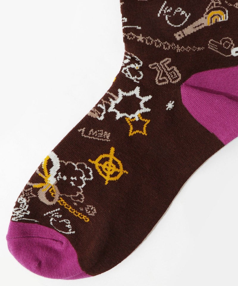 スカラーウサギと犬柄ソックス-16