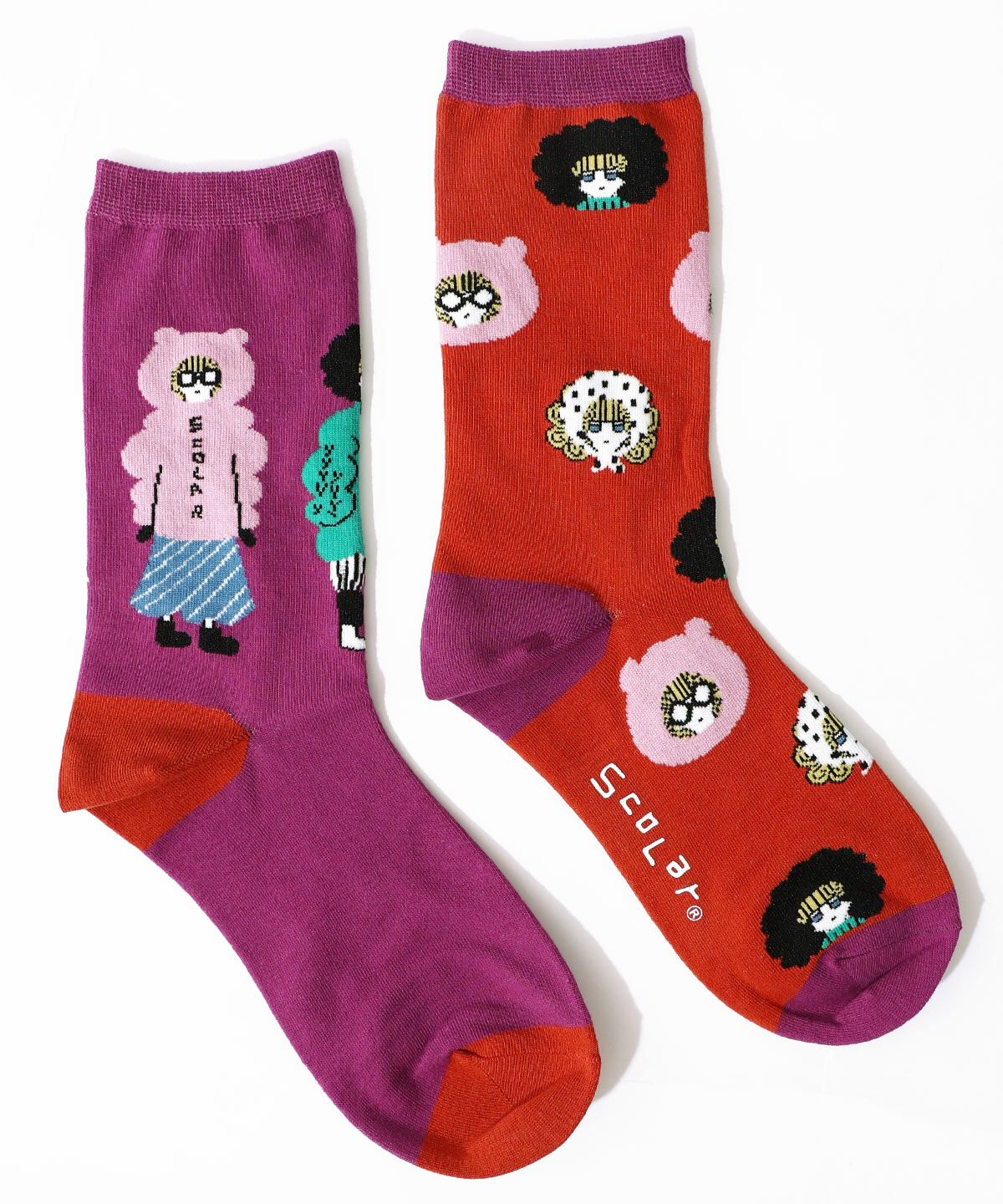 88M18803：スカラーちゃん左右異柄ソックスの通販-ScoLar