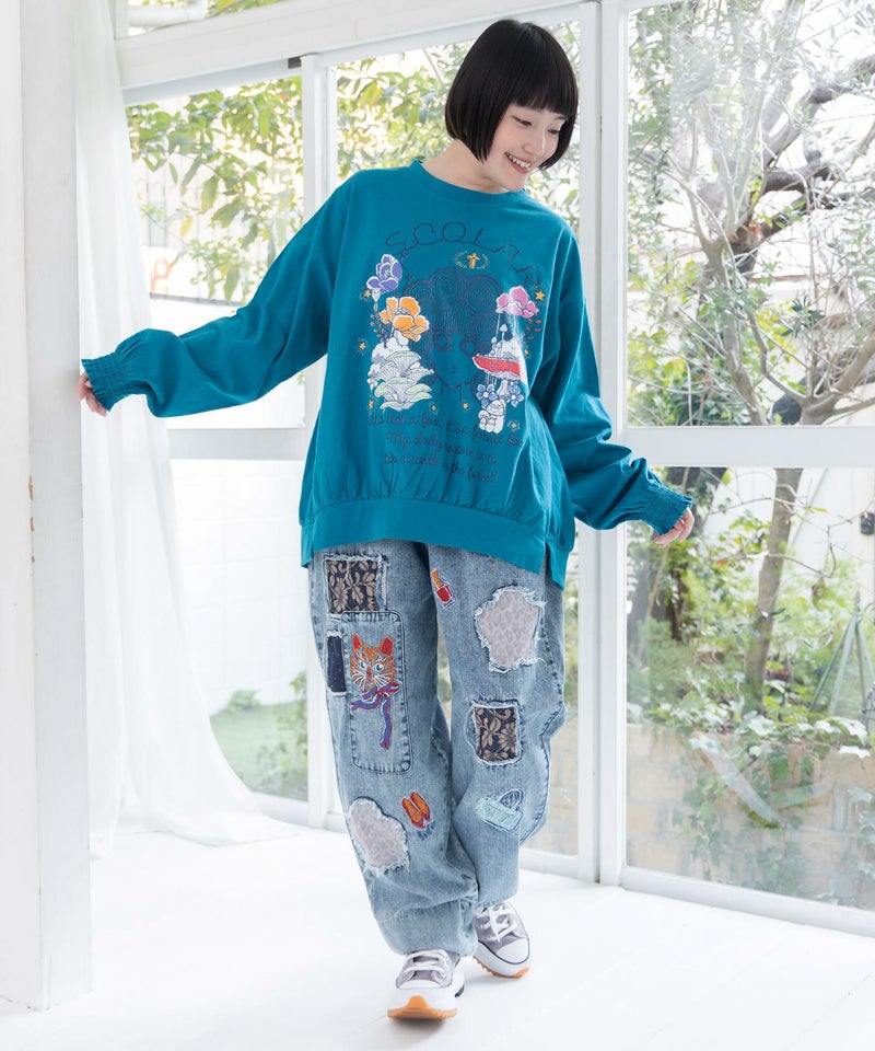 きのこ花十字架スカ子プルオーバー-2