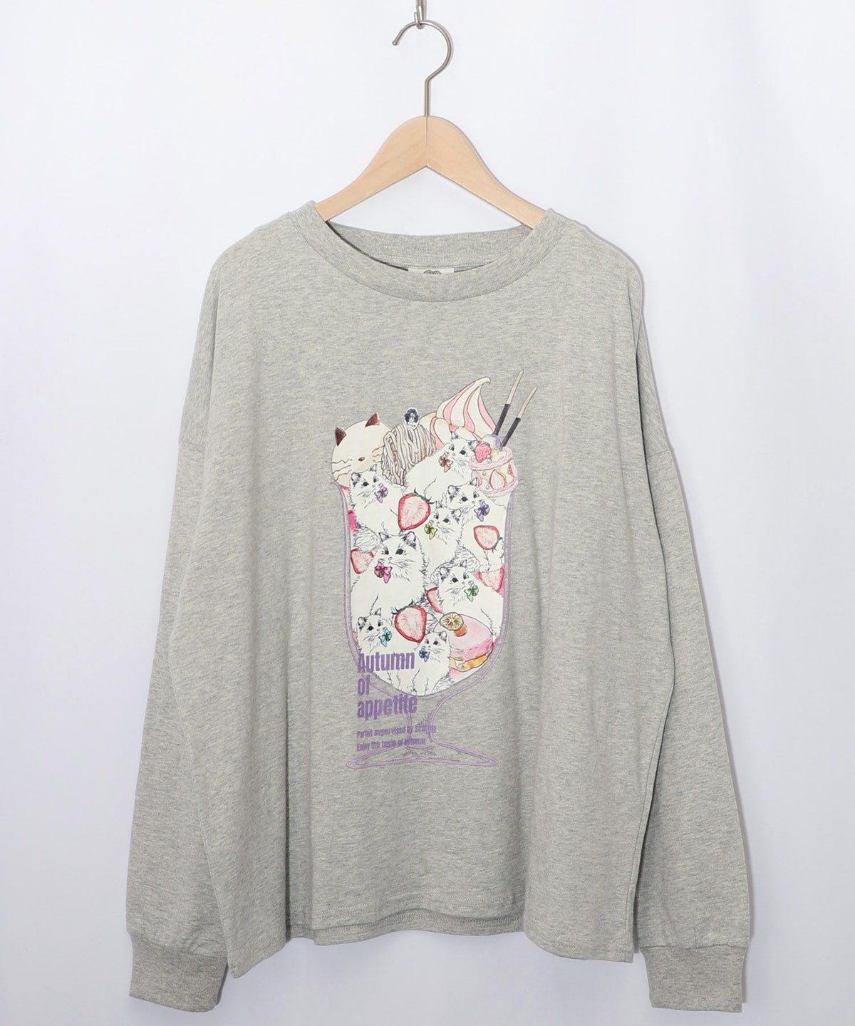 いちご猫パフェプリントプルオーバー-7