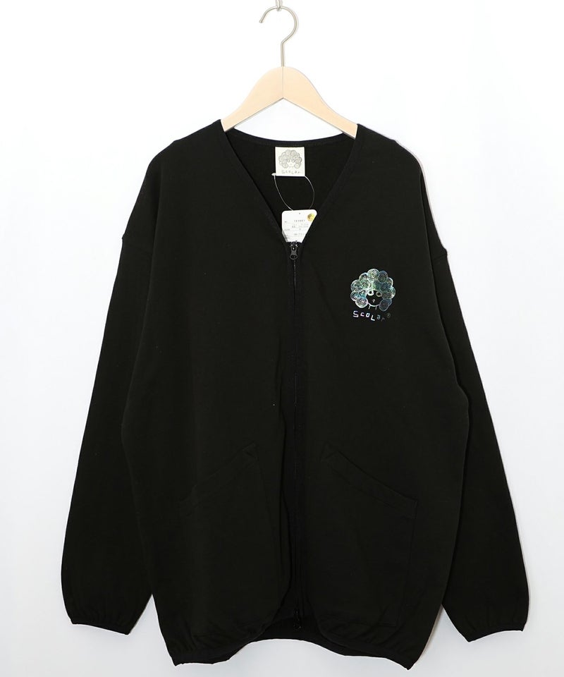 ミニ裏毛スカ子ロゴ ダブルジップカーディガン-11