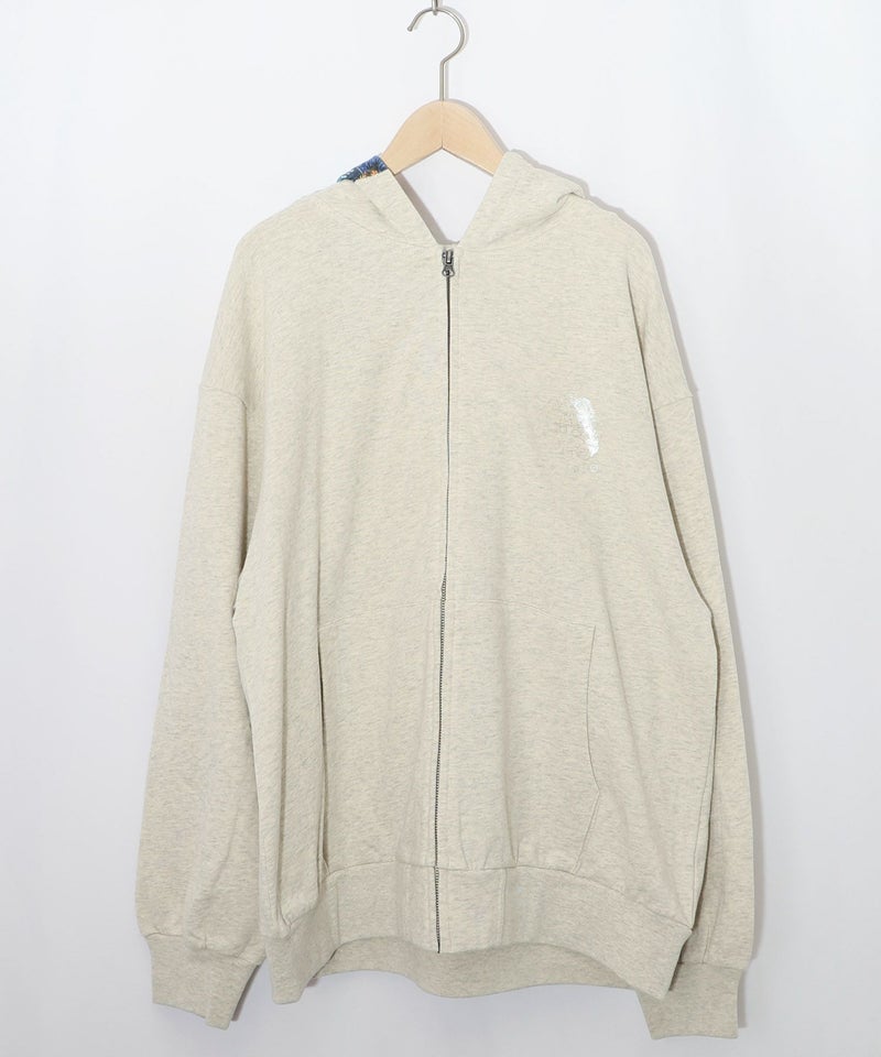 花蝶柄スカ子箔プリントロゴパーカー-8