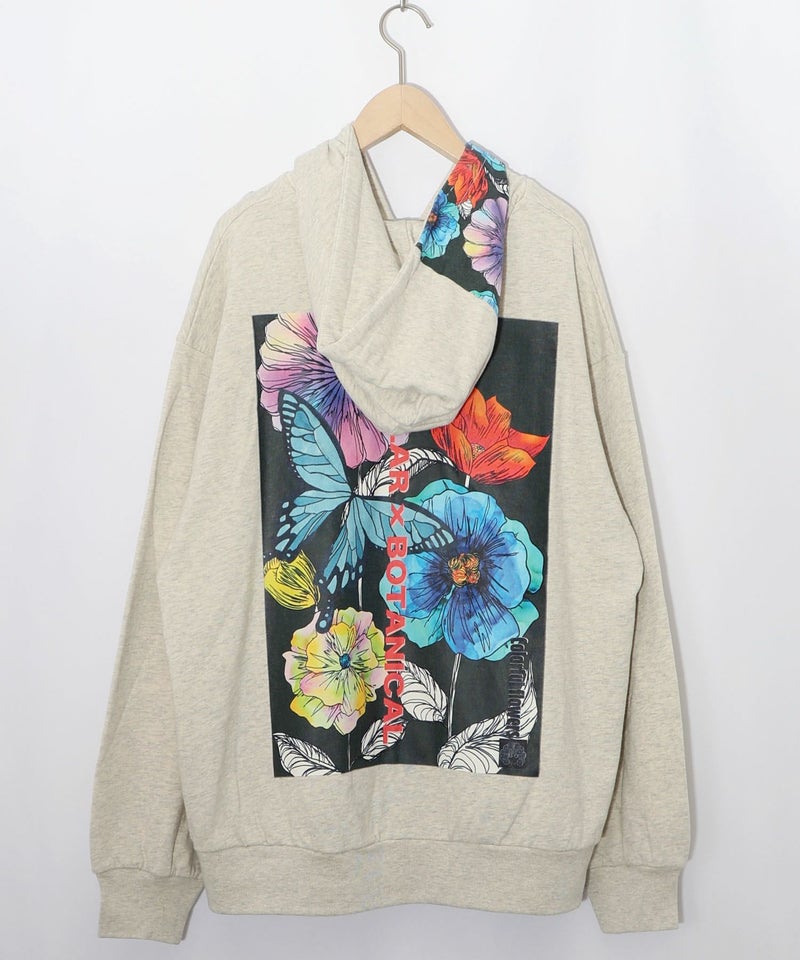花蝶柄スカ子箔プリントロゴパーカー-9