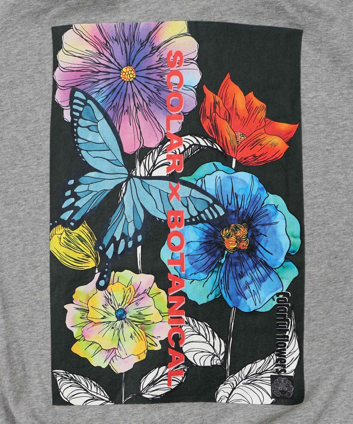 153657：花蝶柄スカ子箔プリントロゴパーカーの通販-ScoLar