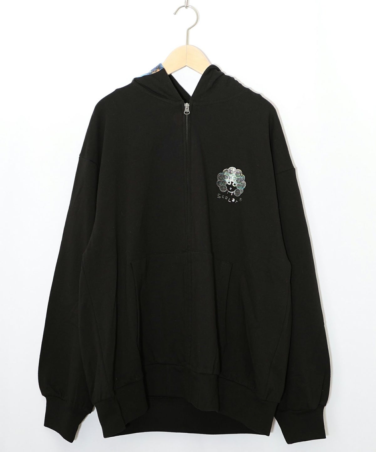 花蝶柄スカ子箔プリントロゴパーカー-14