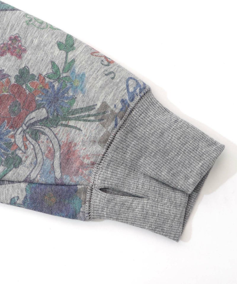 花と音楽のスウェットプルオーバー-13