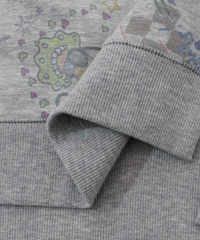 花と音楽のスウェットプルオーバー-15