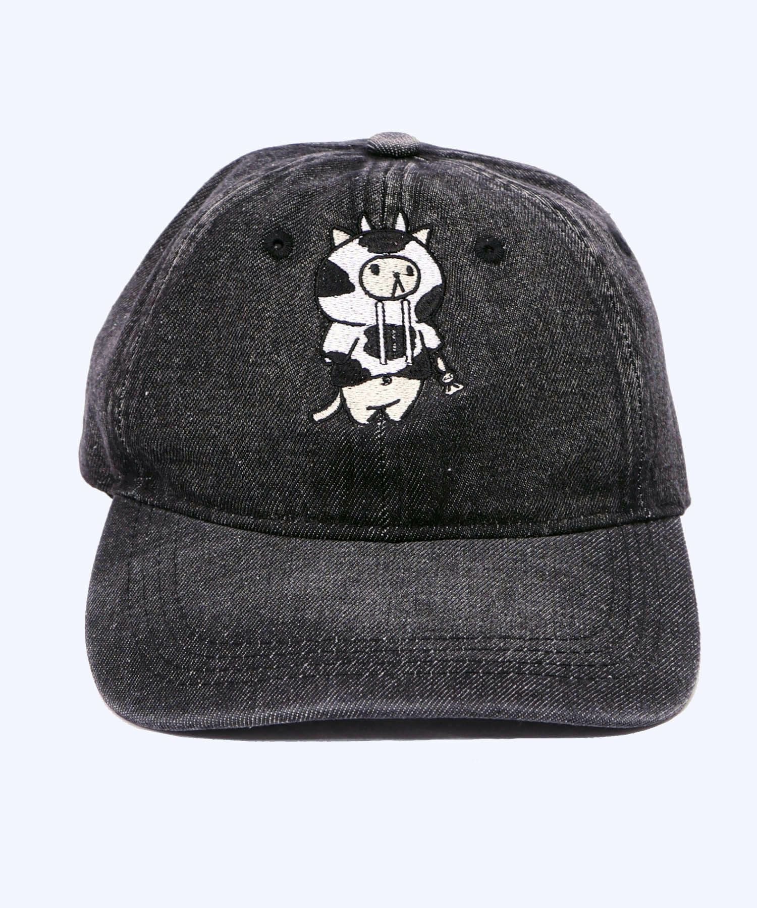 653332：牛ネコ刺繍デニムキャップの通販-ScoLar