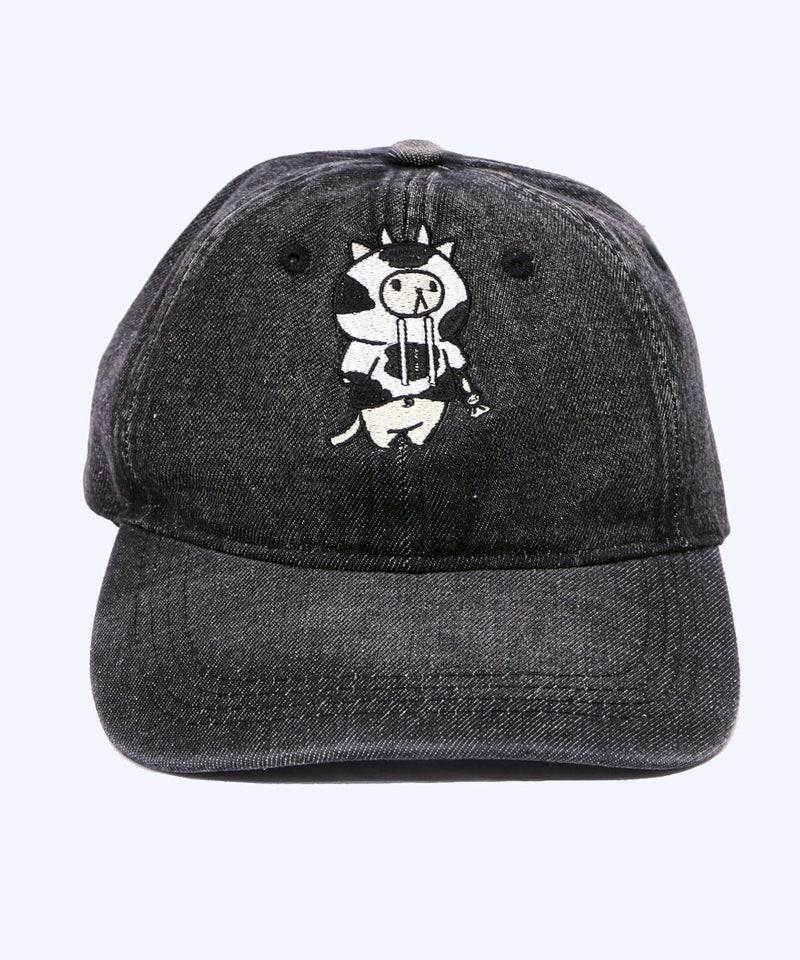牛ネコ刺繍デニムキャップ-8
