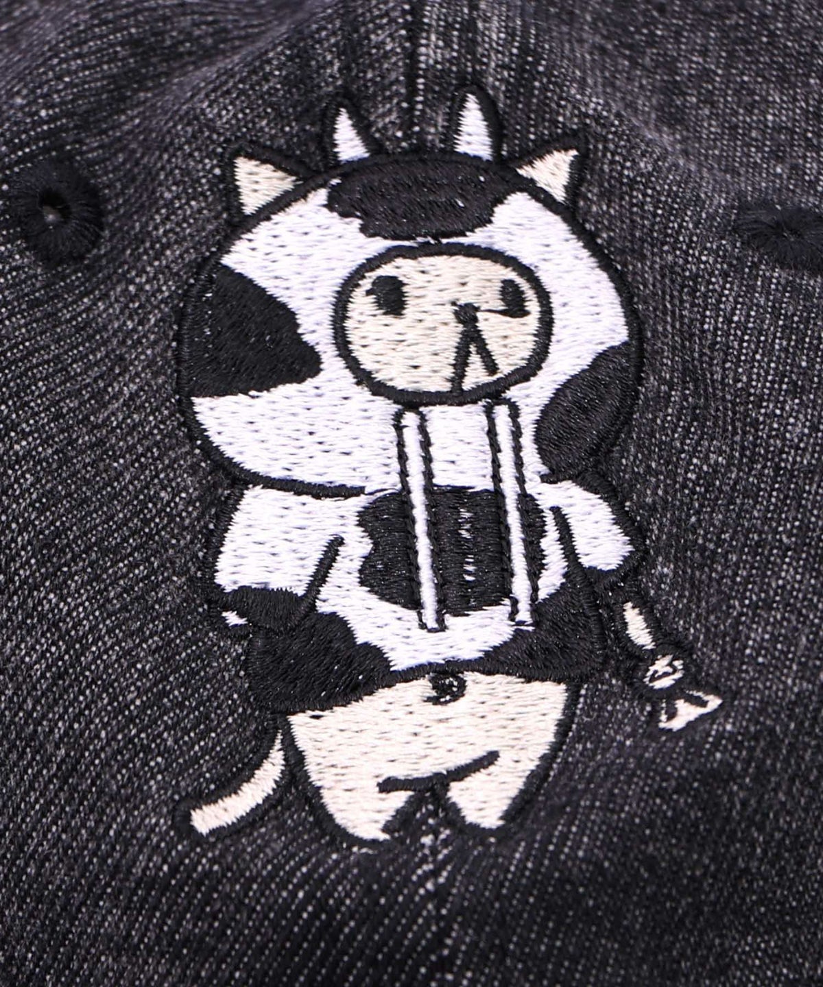 牛ネコ刺繍デニムキャップ-10